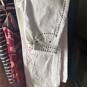 Edikted White Denim with Pink Label